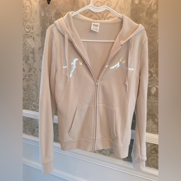 PINK Victoria's Secret Cream Hoodie - Picture 1 of 3